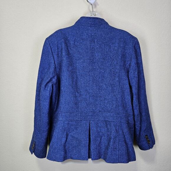 Talbots Tweed Blazer Women 20 Wool Blend Blue Classic Quiet Luxury Plus Size NEW - Picture 2 of 16
